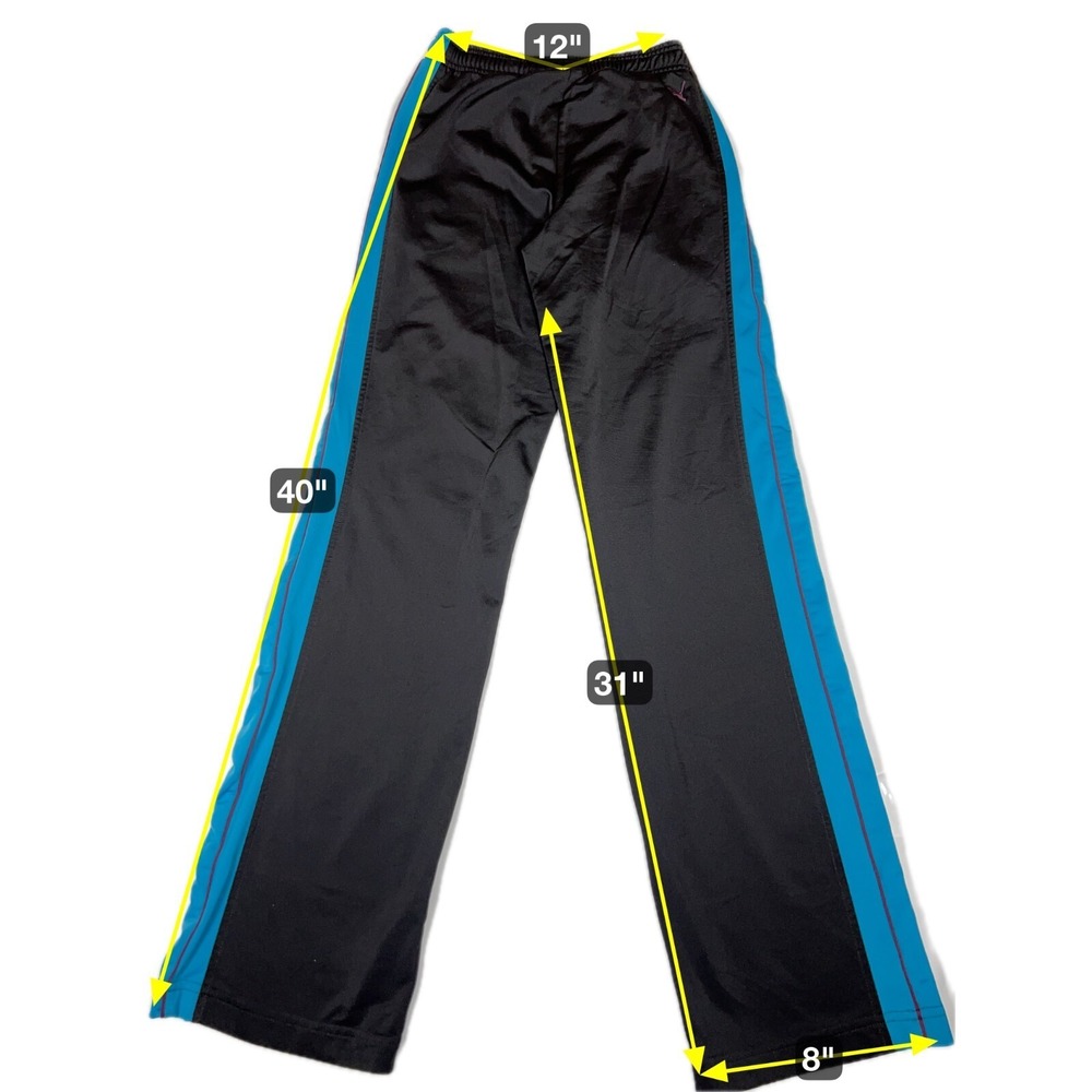 Puma Sport Lifestyle Black Track Pants Blue Stripe XS Extra Small - Picture 8 of 8